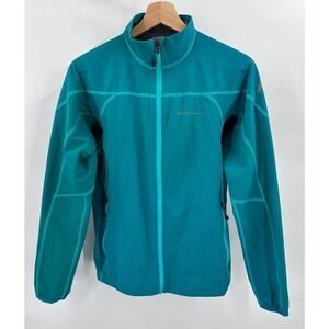 Eddie Bauer Womens S Small First Ascent Full Zippered Teal Green Athletic Jacket